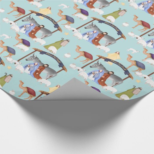 Geburt in Light Blue Geschenkpapier (Ecke)