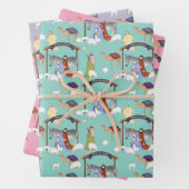 Geburt in Rosa, Blau und lila Geschenkpapier Set (Beispiel)