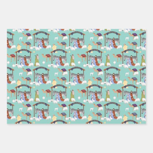 Geburt in Rosa, Blau und lila Geschenkpapier Set (Vorderseite)