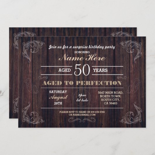 Geburt jedes Alters von Holzmännern bis zur Perfek Einladung (Vorne/Hinten)