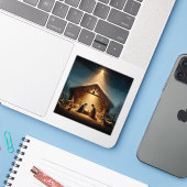 Geburt Jesu Aufkleber (Laptop mit iPhone)