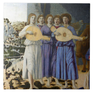 GEBURT JESU, ENGEL von PIERO DELLA FRANCESCA Fliese