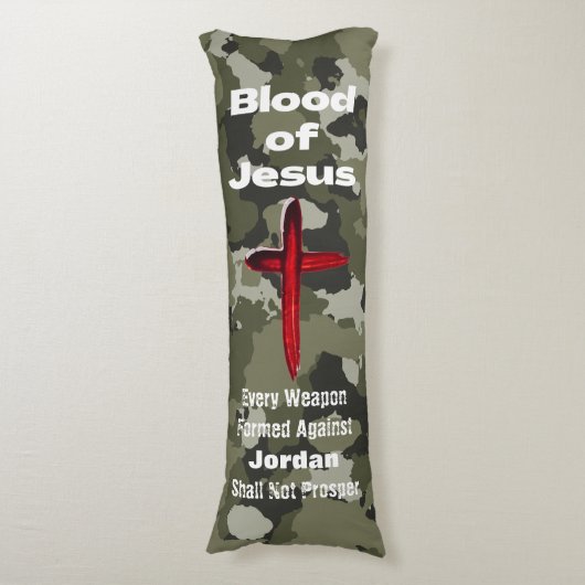 Geburt Jesu Grüne Camouflage Personalisierter Gebe Seitenschläferkissen (Vorderseite Vertikal)