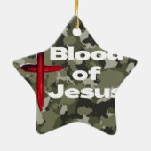 Geburt Jesu Grüne Camouflage Personalisiertes Gebe Keramik Ornament (Hinten)