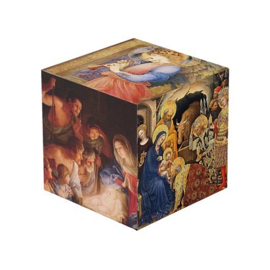 Geburt Jesu in berühmten Bildern Würfel (Vorderseite Schrägansicht)