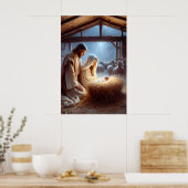 Geburt Jesu Jesus wird geboren Krippenszene Christ Poster (Küche)