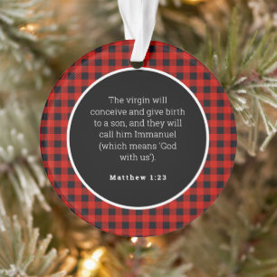 Geburt Jesu Rot kariert Acryl-Ornament Ornament