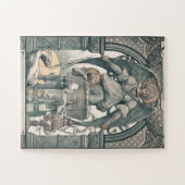 Geburt Jesus Geburtsname Engel Vintage Weihnachten Puzzle (Horizontal)