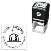 Geburt Jesus Manger frohe Weihnachtsfamilie Name Permastempel (Beispiel)