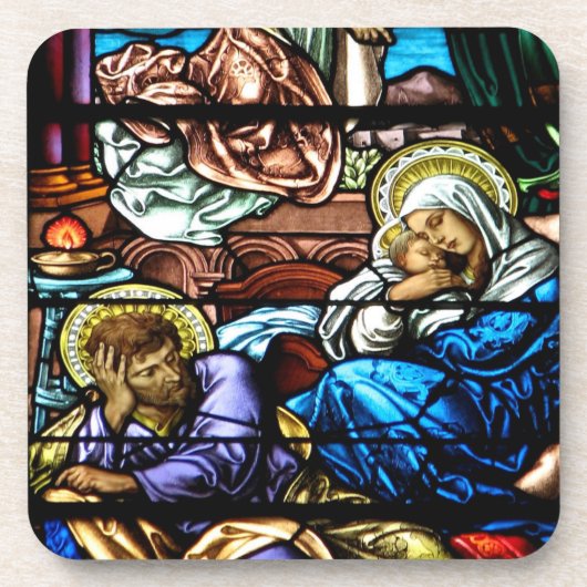 Geburt Jesusgläserfenster Getränkeuntersetzer (Vorderseite)