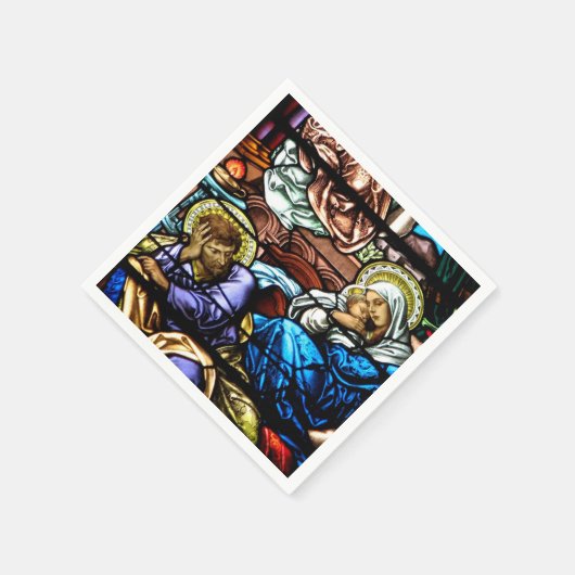 Geburt Jesusgläserfenster Serviette (Ecke)