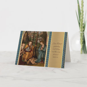 Geburt Jungfrau Maria Jesus Josef Schrift Feiertagskarte