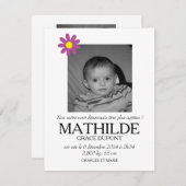 Geburt - Mädchen Ankündigung (Vorne/Hinten)