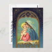 Geburt Maria hält den Jungen Jesus. Postkarte (Vorne/Hinten)
