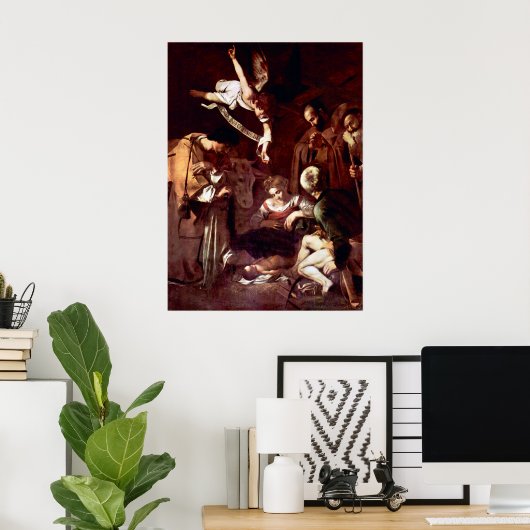 Geburt mit St. Francis und St. Laurence Poster (Heimbüro)