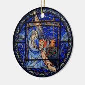 Geburt mit Weihnachten + Datum Keramik Ornament (Links)