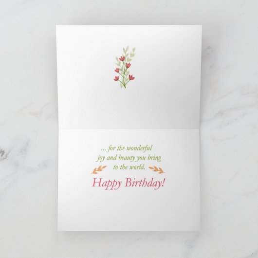 Geburt Mutter Wasserfarben Blume Religiöse Geburt Karte (Innenseite)