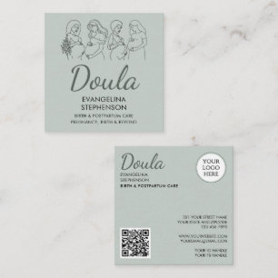 Geburt Nachgeburt Line Art Hebamme Doula Quadratische Visitenkarte