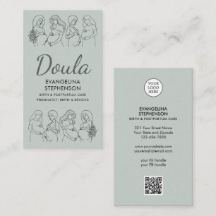 Geburt Nachgeburt Lineart Hebamme Doula Visitenkarte