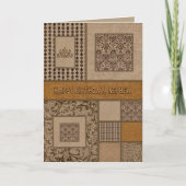 Geburt Nephew Shades of Brown Unique Patterns Karte (Vorderseite)