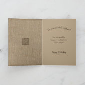 Geburt Nephew Shades of Brown Unique Patterns Karte (Innenseite)