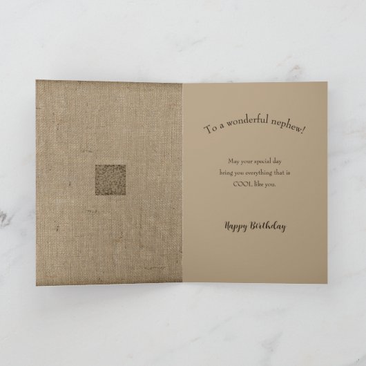 Geburt Nephew Shades of Brown Unique Patterns Karte (Innenseite)