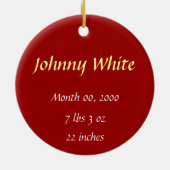 Geburt oder Adoptions-Andenken Keramik Ornament (Hinten)