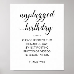 Geburt ohne Stecker, keine Social Media-Fotos sign Poster