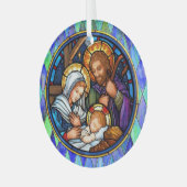 Geburt Ornament Aus Glas (Vorderseite links)