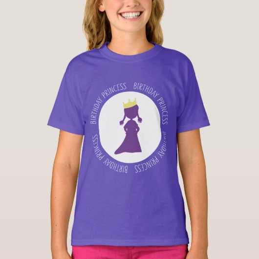Geburt Prinzessin Lila Silhouette Mädchen T-Shirt (Vorderseite)