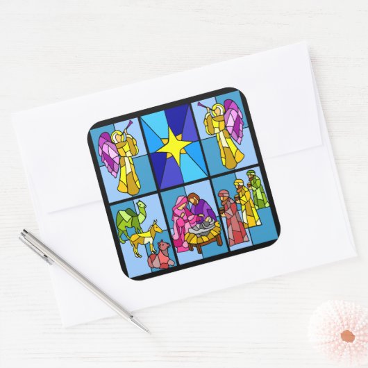 Geburt Quadratischer Aufkleber (Umschlag)