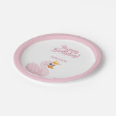 Geburt Rosa Prinzessin schwänzte weiße kleine Mädc Pappteller (Schrägansicht)