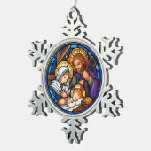 Geburt Schneeflocken Zinn-Ornament (Rechts)