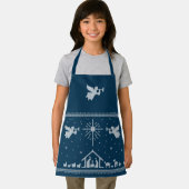 Geburt und Engel Weihnachten Christlich Blau Schürze (Insitu)