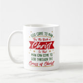 Geburt und Kreuz Jesu Christi Weihnachtsfiest  Kaffeetasse (Links)
