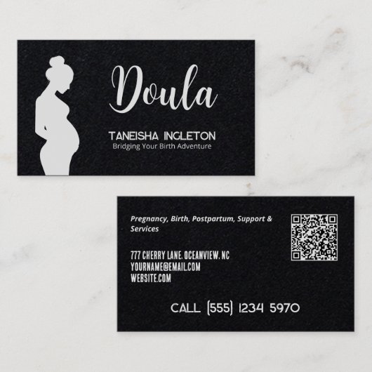 Geburt und Postpartum Doula Custom QR Visitenkarte (Vorne/Hinten)