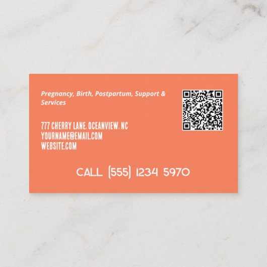 Geburt und Postpartum Doula Custom QR Visitenkarte (Rückseite)
