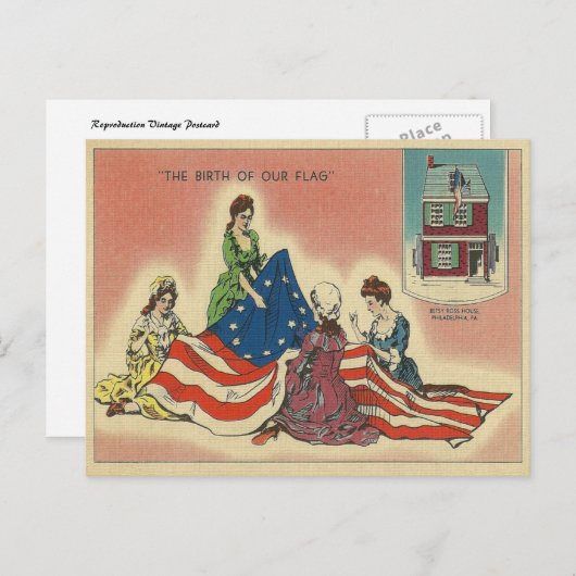 Geburt unserer Flagge Postkarte (Vorne/Hinten)