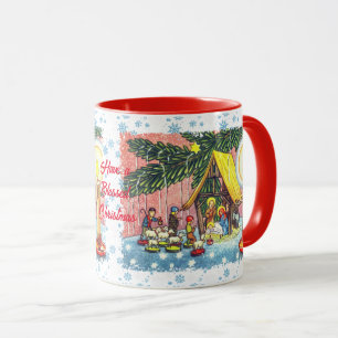 Geburt unter der Weihnachtsbaum-Tasse Tasse