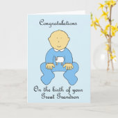 Geburt von Groß Grandson Glückwunsch Karte (Gelbe Blume)