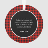 Geburt von Jesus Red Gingham Akropolis Ornament (Rückseite)