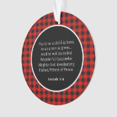Geburt von Jesus Red Gingham Akropolis Ornament (Vorderseite)