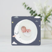 Geburt von Mond, Stern und Cloud niedlichen Fotos Ankündigung (Stehend Vorderseite)