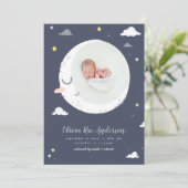 Geburt von Mond, Stern und Cloud niedlichen Fotos Ankündigung (Stehend Vorderseite)