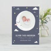 Geburt von Mond, Stern und Cloud niedlichen Fotos Ankündigung (Stehend Vorderseite)