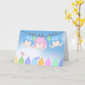 Geburt von Triplets Karte (Gelbe Blume)