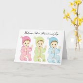 GEBURT VON TRIPLETTEN KARTE (Gelbe Blume)