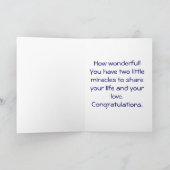Geburt von Twins Glückwunsch Karte (Innenseite)