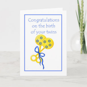 Geburt von Twins Glückwunsch Karte