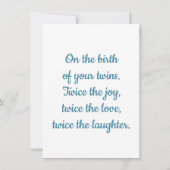 Geburt von Twins, Glückwünsche (Rückseite)